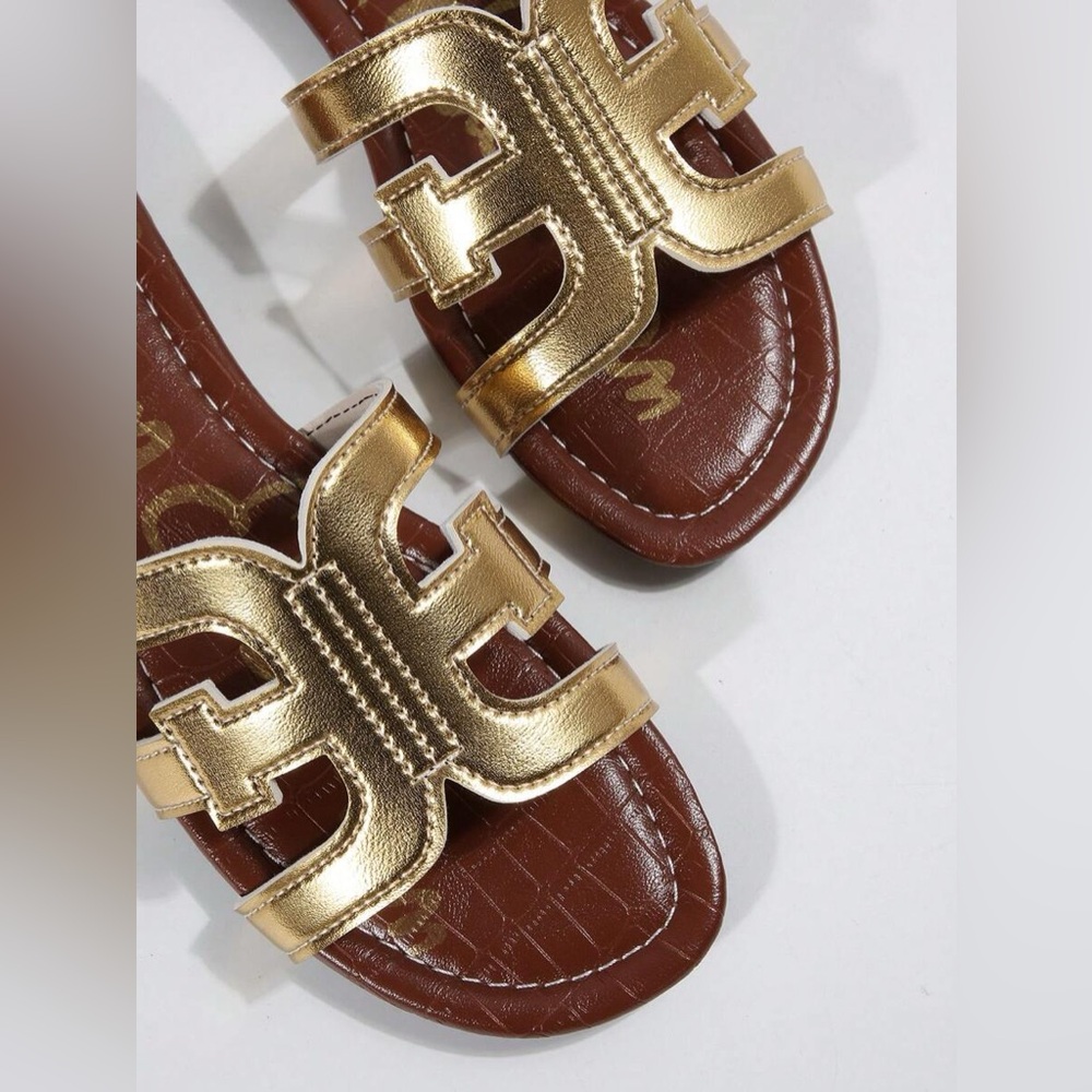 New to Posh C ๐| Euro Style Sam Edelman Metallic Gold and Brown Sandals - Picture 8 of 9